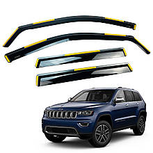 Дефлектори вікон (вітровики) для Jeep Grand Cherokee (KL) 2011-2021 вставні (HAWK)