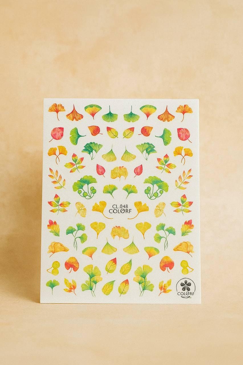 Наклейки для дизайну нігтів, листя