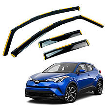 Дефлектори вікон (вітровики) для Toyota C-HR / CHR 2017-2023 вставні (HAWK)