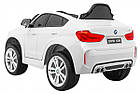 Дитячий електромобіль BMW X6M білий + пульт + EVA + вільний запуск + аудіо панель + LED, фото 6