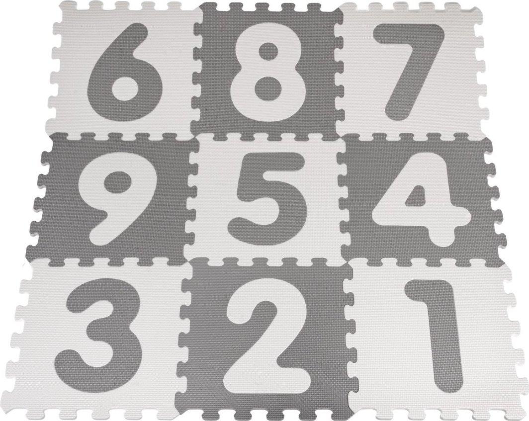 Біло-сірий килимок з 9 пазлами для дітей 10м+, фото 1