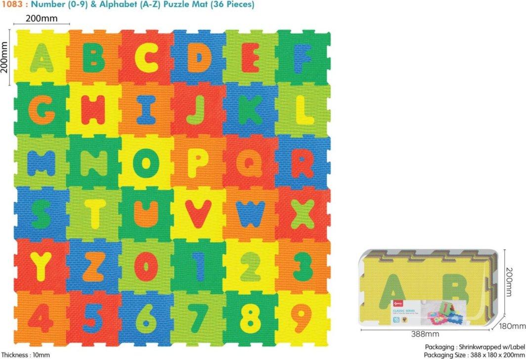 Підлоговий килимок із 36 пазлами для дітей 10 м+, фото 1