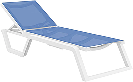 Шезлонг Siesta Rio, 187 х 69 х 33 см - біло-блакитний