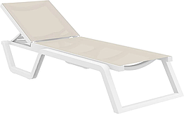 Шезлонг Siesta Rio, 187 х 69 х 33 см - біло-бежевий