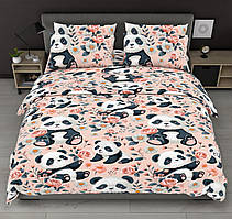 Дитячий полуторний комплект з 1 наволочкою, принт: Панди