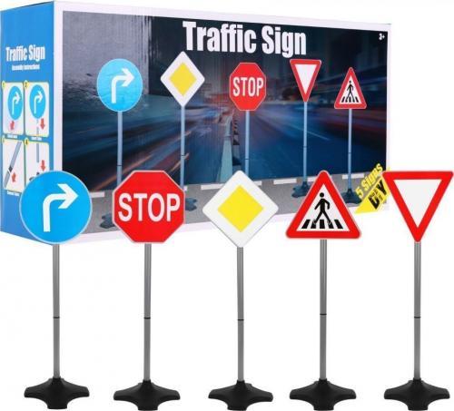 Набір із 5 дорожніх знаків на підставках для маленьких водіїв 3+ Уроки водіння, фото 1