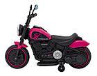 Дитячий акумуляторний мотоцикл Чоппер FASTER Рожевий + FM радіо + Аудіо панель + LED, фото 7
