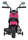 Дитячий акумуляторний мотоцикл Чоппер FASTER Рожевий + FM радіо + Аудіо панель + LED, фото 9