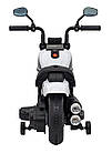 Дитячий акумуляторний мотоцикл Чоппер FASTER Білий + FM Радіо + Аудіо панель + LED, фото 6