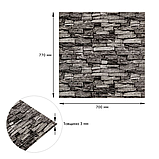 Самоклеюча декоративна 3D панель Сірий піщаник 700x770x3мм (059-3), фото 2