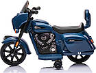 Дитячий акумуляторний мотоцикл Chopper INDIAN Синій, фото 3