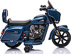 Дитячий акумуляторний мотоцикл Chopper INDIAN Синій, фото 7