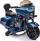 Дитячий акумуляторний мотоцикл Chopper INDIAN Синій, фото 9