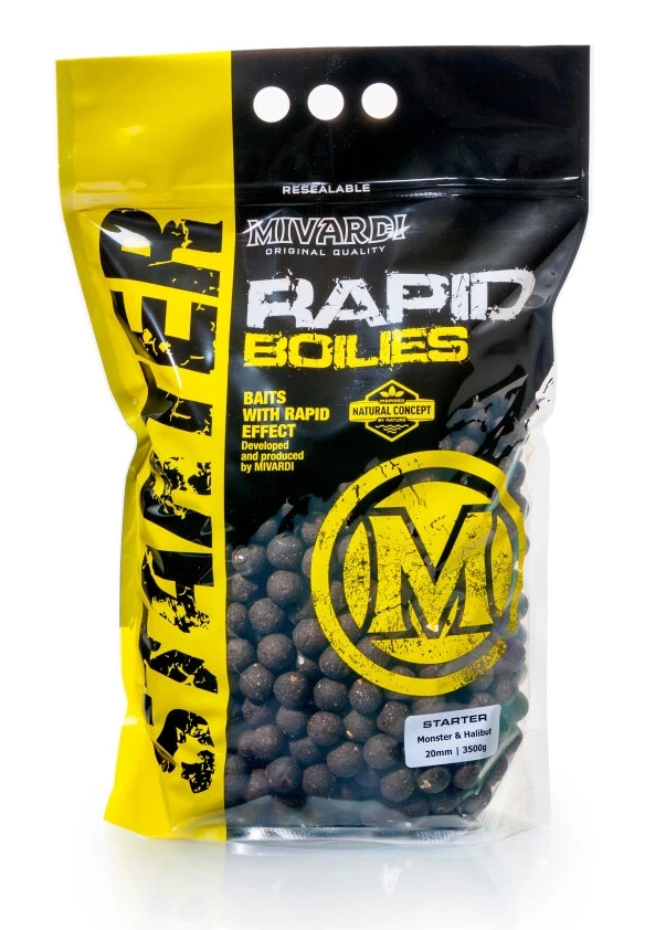 Прикормні кульки Mivardi Rapid Boilies Starter 3,5 кг Монстр і Палтус M-RABOSTMOH3520, фото 1