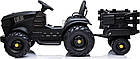 Дитячий акумуляторний трактор, титановий із причепом Чорний, фото 4
