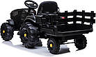 Дитячий акумуляторний трактор, титановий із причепом Чорний, фото 5