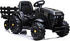 Дитячий акумуляторний трактор, титановий із причепом Чорний, фото 10