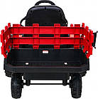 Дитячий акумуляторний трактор, титановий із причепом Червоний, фото 4