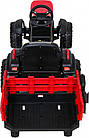 Дитячий акумуляторний трактор, титановий із причепом Червоний, фото 5