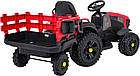 Дитячий акумуляторний трактор, титановий із причепом Червоний, фото 7