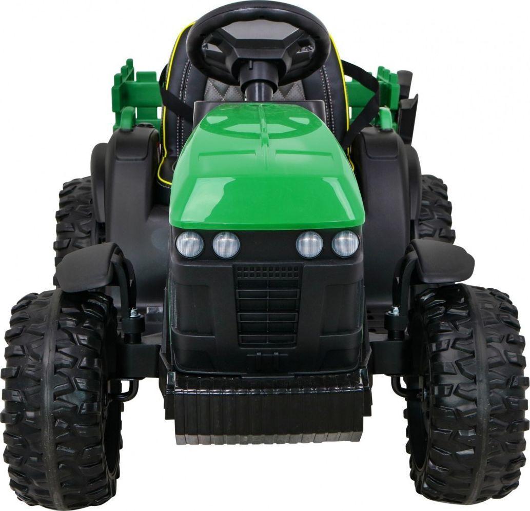 Дитячий акумуляторний трактор, титановий із причепом Зелений, фото 1