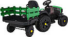 Дитячий акумуляторний трактор, титановий із причепом Зелений, фото 6