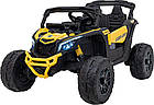 Дитячий акумуляторний квадроцикл CAN-AM Maverick Жовтий, фото 3