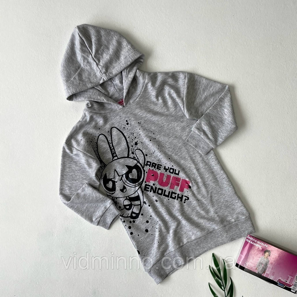 Худі туніка (петелька, двонитка) Powerpuff на дівчинку р.98-104 - 2-4 роки, фото 1