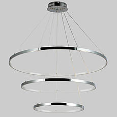 Срібна/хром люстра кільцева 130W 40+60+80см «Circle» (52-9832-3A CHROME), фото 4