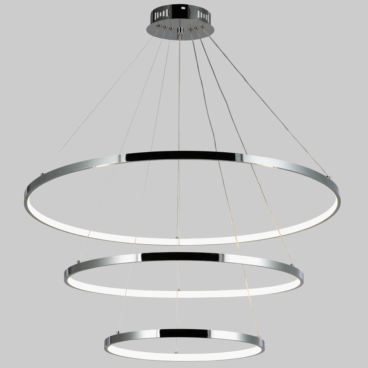 Срібна/хром люстра кільцева 130W 40+60+80см «Circle» (52-9832-3A CHROME)