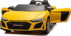 Дитяча акумуляторна машинка Audi Spyder R8 LIFT Жовта, фото 2