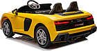 Дитяча акумуляторна машинка Audi Spyder R8 LIFT Жовта, фото 7