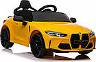 Дитяча акумуляторна машинка BMW M4 Жовта, фото 7