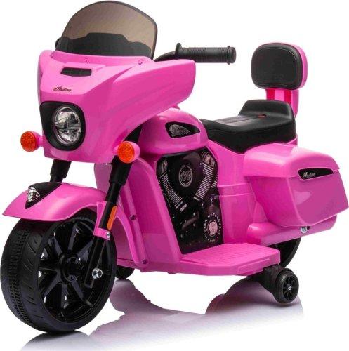 Дитячий акумуляторний мотоцикл Чоппер INDIAN Рожевий, фото 1