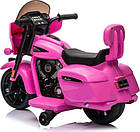 Дитячий акумуляторний мотоцикл Чоппер INDIAN Рожевий, фото 4