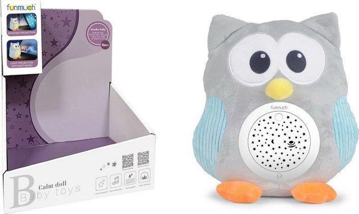 Дитяча м'яка іграшка сова зі звуковою та світловою функцією ZIT.FM666-44, фото 1