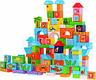 Дитячий набір дерев'яних кубиків «Ферма» для дітей 3+ 100 ел., фото 4