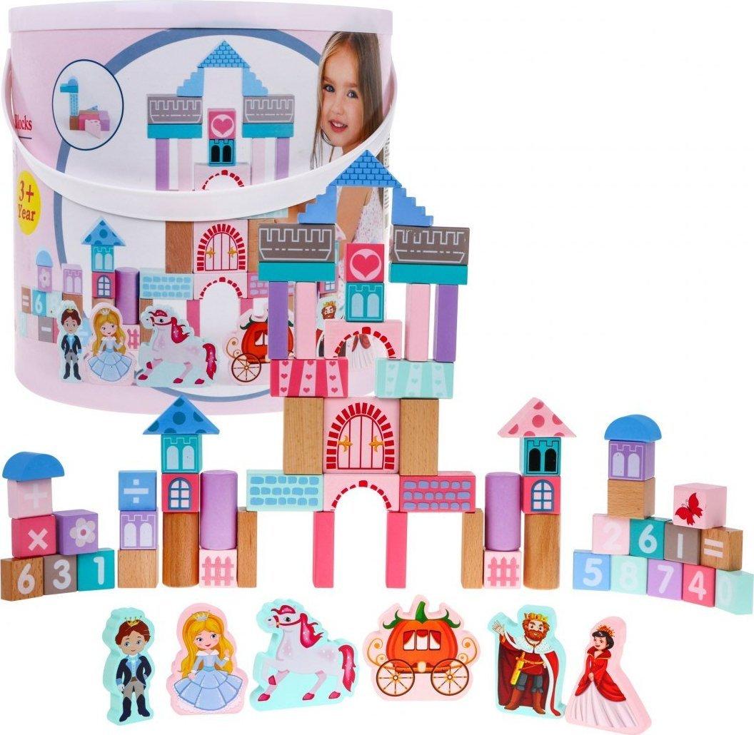 Дитячий набір дерев'яних кубиків для дівчаток "Принцеса в замку", фото 1