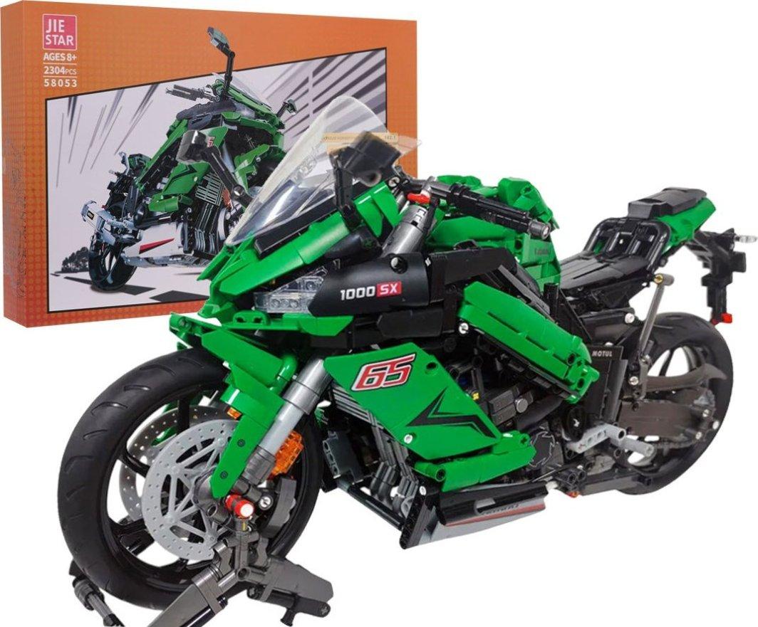 Дитячий конструктор Спортивний мотоцикл 2304 ел. зелений, фото 1