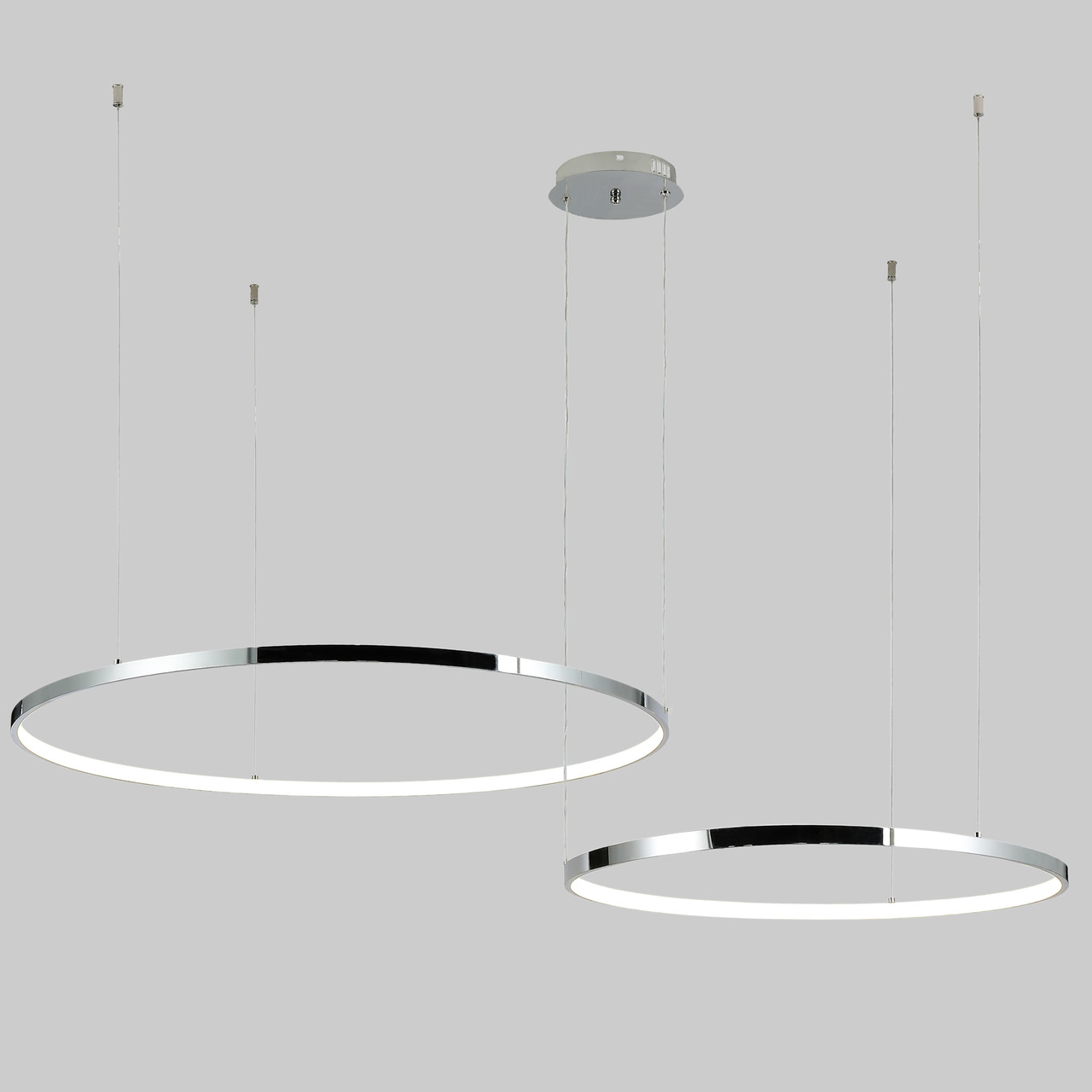 Срібна/хром люстра кільцева 130W 80+100см «Circle» (52-9832-2B CHROME)