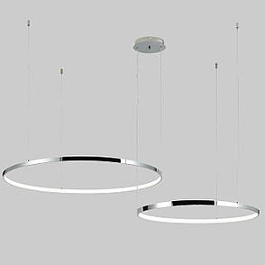 Срібна/хром люстра кільцева 130W 80+100см «Circle» (52-9832-2B CHROME), фото 1