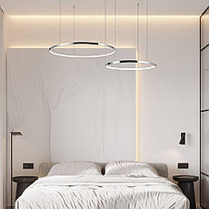 Срібна/хром люстра кільцева 130W 80+100см «Circle» (52-9832-2B CHROME), фото 3