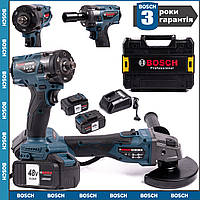 Набір акумуляторний 2в1 Bosch 48 V, Гайковерт GDS48V-LI PRO+Болгарка GWX48V-10C Безщітковий інструмент Бош gt