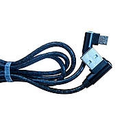 USB кабель micro USB в шкіряній оплітці кутовий