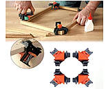 Столярні кутові затискачі 90° для дерева - комплект 4 штуки, фото 5