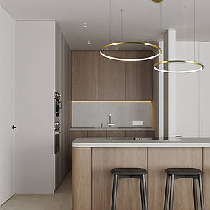 Бронзова люстра кільцева 100W 60+80см «Circle» (52-9832-2B BRONZE), фото 2