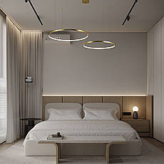 Бронзова люстра кільцева 100W 60+80см «Circle» (52-9832-2B BRONZE), фото 3