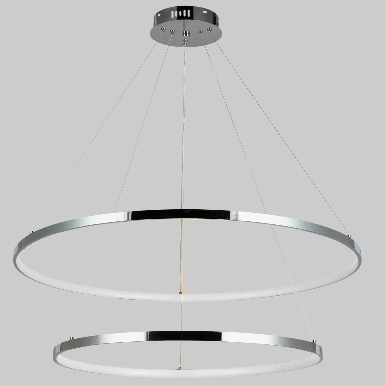 Срібна/хром люстра кільцева 100W 60+80см «Circle» (52-9832-2A CHROME)