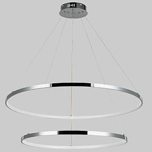 Срібна/хром люстра кільцева 100W 60+80см «Circle» (52-9832-2A CHROME), фото 1