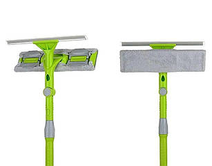 Вікномийка 2в1 з поворотною насадкою і телескопічною ручкою + запасна мікрофібра